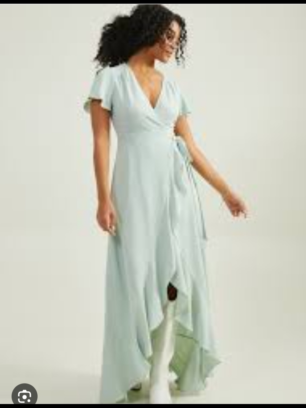 Altar'd State Mint Green High-Low Wrap Dress